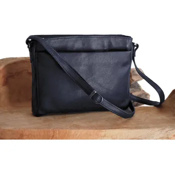 Kabelka Kožená kabelka přes rameno LB-206 tmavě modrá