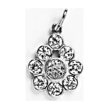 Šperk Stříbrný přívěsek kytka čiré zirkony - P1042 (Stříbrný přívěsek kytička s čirými zirkony)