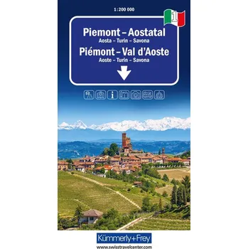 Piemont - Aostatal, Nr. 01, Regionalstrassenkarte 1:200'000 - Hallwag Kümmerly+Frey AG