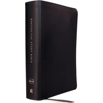 NKJV, Evangelical Study Bible, Bonded leather, Black, Red Letter, Comfort Print - Thomas Nelson