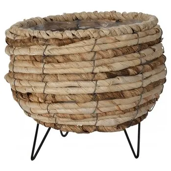 Květináč Pletený květináč na nožkách Zea 20,5x19,5x14,5 cm