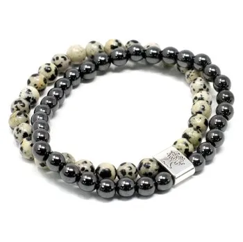 Náramek Náramek dvojitý magnetický, jaspis dalmatin