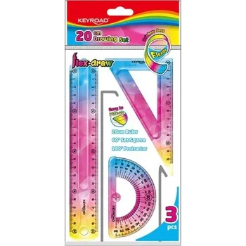 Set školních potřeb Zestaw geometryczny Rainbow Deco 3el