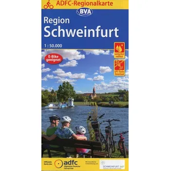 ADFC-Regionalkarte Schweinfurt, 1:50.000, reiß- und wetterfest, GPS-Tracks Download
