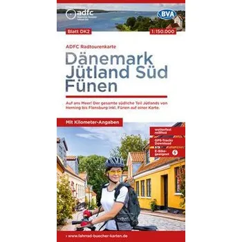 ADFC-Radtourenkarte DK2 Dänemark/Jütland Süd/ Fünen 1:150.000, reiß- und wetterfest, E-Bike geeignet, GPS-Tracks Download, mit B - Allgemeiner Deutscher Fahrrad-Club e.V. (ADFC)