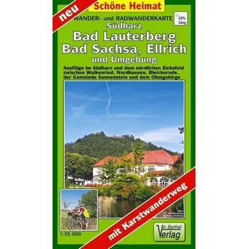 Wander- und Radwanderkarte Südharz, Bad Lauterberg, Bad Sachsa, Ellrich und Umgebung