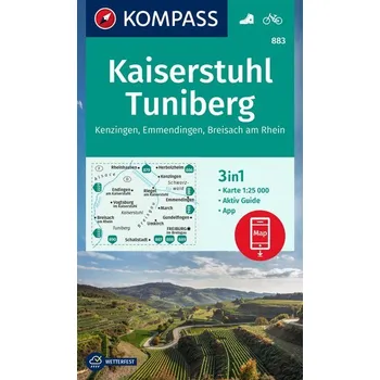 KOMPASS Wanderkarte 883 Kaiserstuhl, Tuniberg, Kenzingen, Emmendingen, Breisach am Rhein 1:25.000