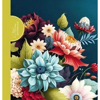 Set školních potřeb Notatnik ozdobny 100x100/48K kratka Flora limonka