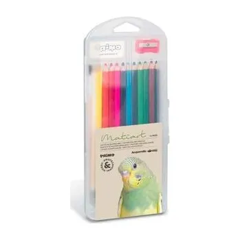 Pastelka Akvarelové pastelky PRIMO, tuha 3,3mm, 12ks, ořezávátko + pryž + štětec