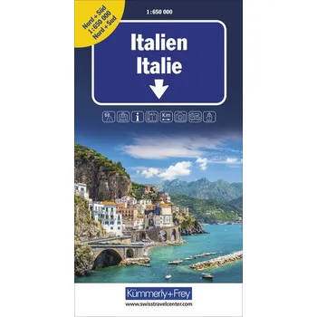 Italien Nord + Süd Strassenkarte 1 .6650 000 - Hallwag Kümmerly+Frey AG
