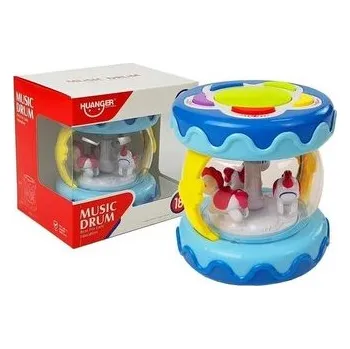 Hudební nástroj pro děti Bębenek kolorowy z karuzelką niebieski