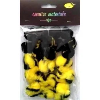 Set školních potřeb Pompony dwukolorowe żółto czarne 25-40mm 21szt