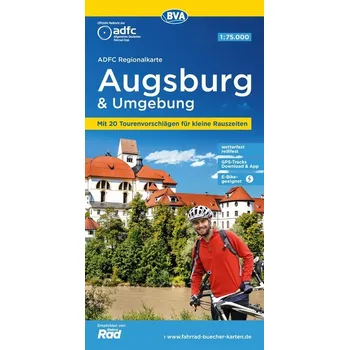 ADFC-Regionalkarte Augsburg und Umgebung, 1:75.000, mit Tagestourenvorschlägen, reiß- und wetterfest, E-Bike-geeignet, GPS-Track - Allgemeiner Deutscher Fahrrad-Club e.V. (ADFC)