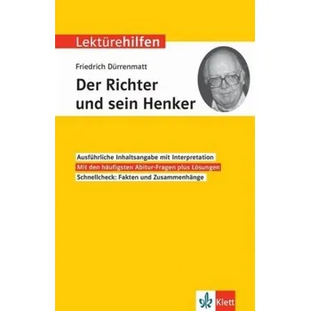 Německý jazyk Klett Lektürehilfen Friedrich Dürrenmatt, Der Richter und sein Henker