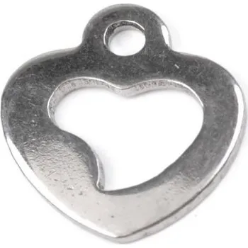 Přívěsek Přívěsek z nerezové oceli srdce, čtyřlístek, křížek 1 platina srdce