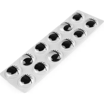 Samolepicí oči pohyblivé s řasami Ø18 a 20 mm, barva 2 (Ø20 mm) černá