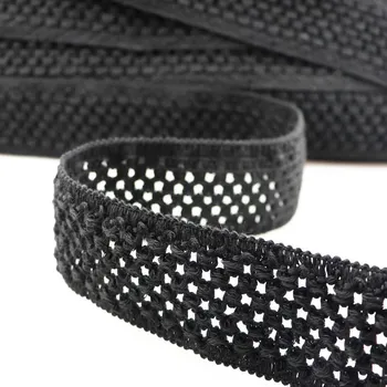 Textilie Pro Háčkování Guma pletená 5 cm černá, 10 m