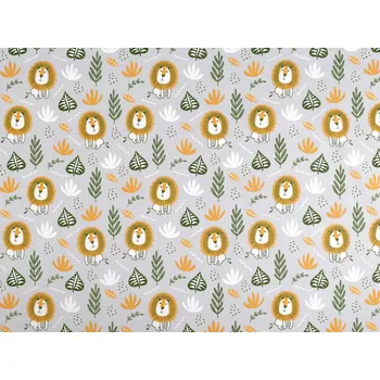 Bavlněná látka / plátno lev, barva (1) šedá světlá