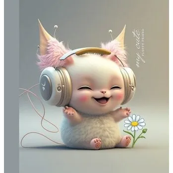 Set školních potřeb Notatnik ozdobny 100x100/48K gładki TW Słuchawki