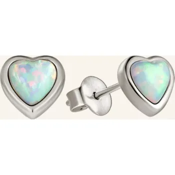 Náušnice Stříbrné náušnice s opálem Srdíčka