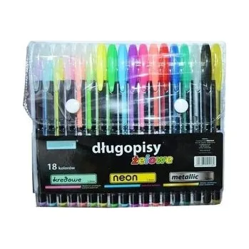Set školních potřeb Długopisy żelowe 18 kolorów