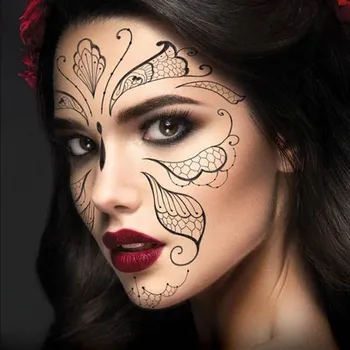 Odstranitelné tetování Krajková maska na obličej - nalepovací tetování