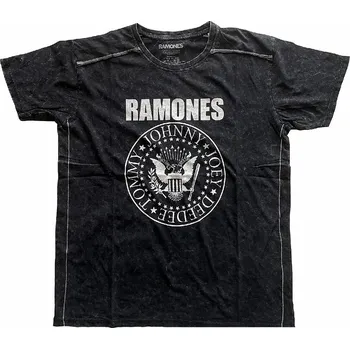 Pánská móda Ramones tričko, Presidential Seal Snow Washed Black, pánské S