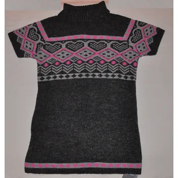 Dívčí svetr Eko Dívčí pletený svetr tmavě šedý DZ-332 vel.140