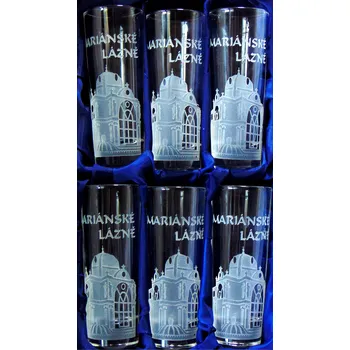 Sklenice Dárkový set Mariánské Lázně se šesti skleničkami