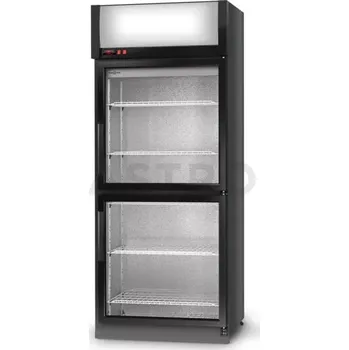 Lednice Chladící skříň jednostranně prosklená s křídlovými dveřmi, jednokomorová, dvoudveřová, horní agregát, 4. tř., 825x750x2020 mm | RAPA, SCh - S 825 / 2D ecoline