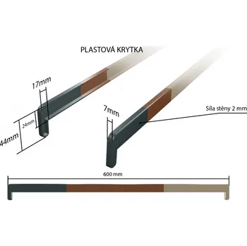 Parapet Plastová krytka oboustranná boční 600 mm (k RENOLITOVÝM parapetům) Délka krytky: 600 mm - Mahagon R04 (Sapeli) 2097013-167 RENOLIT