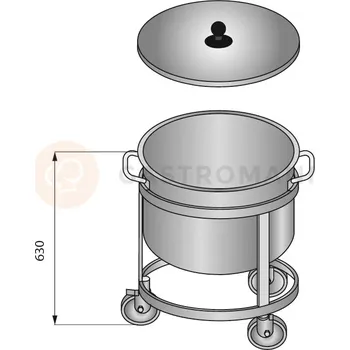 Nádoba na led Odpadkový koš s víkem, 50 l | LOZAMET, LO369