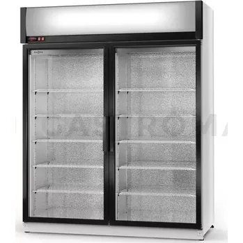 Lednice Chladící skříň jednostranně prosklenná s křídlovými dveřmi, horní agregát, ventilátor, 3 kl., nerezový vnitřek, 1200x750x2020 mm | RAPA, SCh - S 1200