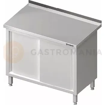 Kuchyňská linka Stůl nerezový přístěnný s posuvnými dveřmi 1000x700x850 mm | STALGAST, 980187100