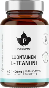 Aminokyselina Puhdistamo Luontainen L-Teaniini Natural 100 mg 60 cps.