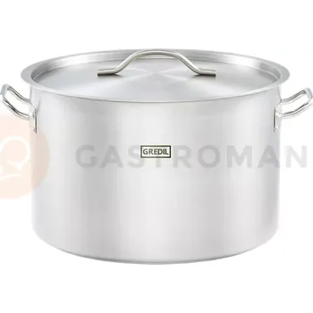 Hrnec Nerezový hrnec s poklicí, střední 40 cm, 32,6 l | GREDIL, 012405