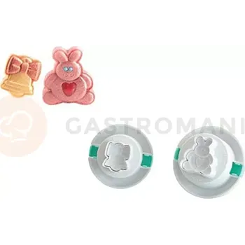 Výroba svíčky Vykrajovátka na těsto s razítkem ve tvaru zvonečku a velikonočního zajíčka, komplet 2 ks | SILIKOMART, TAG12 Cutter Funny Easter