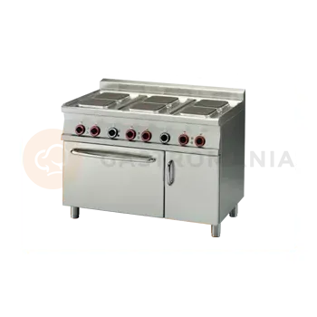 Sporák Sporák elektrický, 6 plotýnek čtvercových a el. trouba GN 2/1 | RM GASTRO, CFQ6 712 ETV