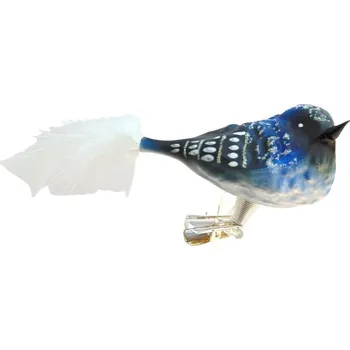 Vánoční ozdoba Vánoční ozdoba s klipsem ptáček kardinál modročerný