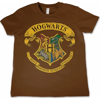 Karnevalový kostým Harry Potter tričko, Hogwarts Crest Brown, dětské XL velikost XL (12 let)