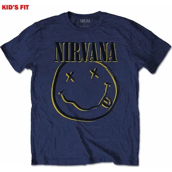 Karnevalový kostým Nirvana tričko, Inverse Smiley Blue, dětské M velikost M věk (7-8 let)