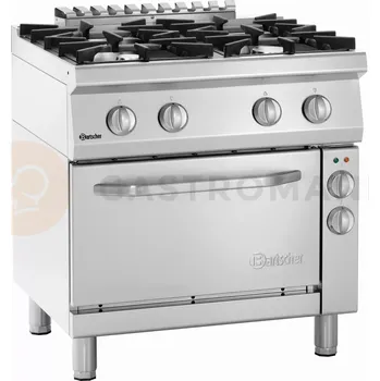 Sporák Plynový sporák s elektrickou troubou 2x 6,2 kW, 2x 8,5 kW, 3,65 kW, 800x700x850 mm | BARTSCHER, 70040 EB11