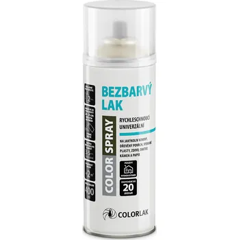 barva a nátěr na dřevo COLORSPRAY BEZBARVÝ LAK - akrylátový lak - lesk 400ml