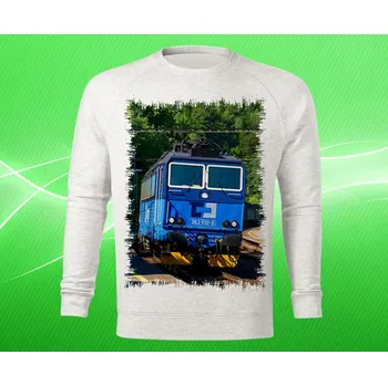 Pánská mikina mikina s lokomotivou 363 010-0 I pánská L (mikina s vlakem světle šedý melír)