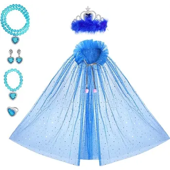 Dívčí šaty Plášť / Kostým princezna s doplňky Modrá