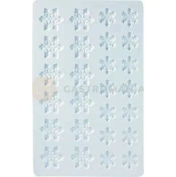 Čokoládová tyčinka Polykarbonátová forma na čokoládu - sněhová vločka, 14 ks x 1g, 30x4 mm, 12 ks x 2g, 40x4 mm - 20-D029 | MARTELLATO, Christmas Decorations