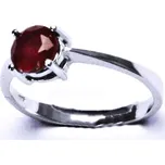 Stříbrný prsten přírodní rubín - T1250 (Stříbrný prsten s rubínem 6 mm)