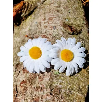 Ozdoba do vlasů Květinová spona do vlasů - kopretina (8 x 0,6 cm)