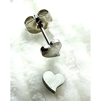 Náušnice Ocelové náušnice - Srdíčko - puzetka