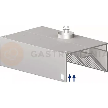 Digestoř Nerezová nástěnná skříňová digestoř 1100x800x450 mm | STALGAST, 9820608110